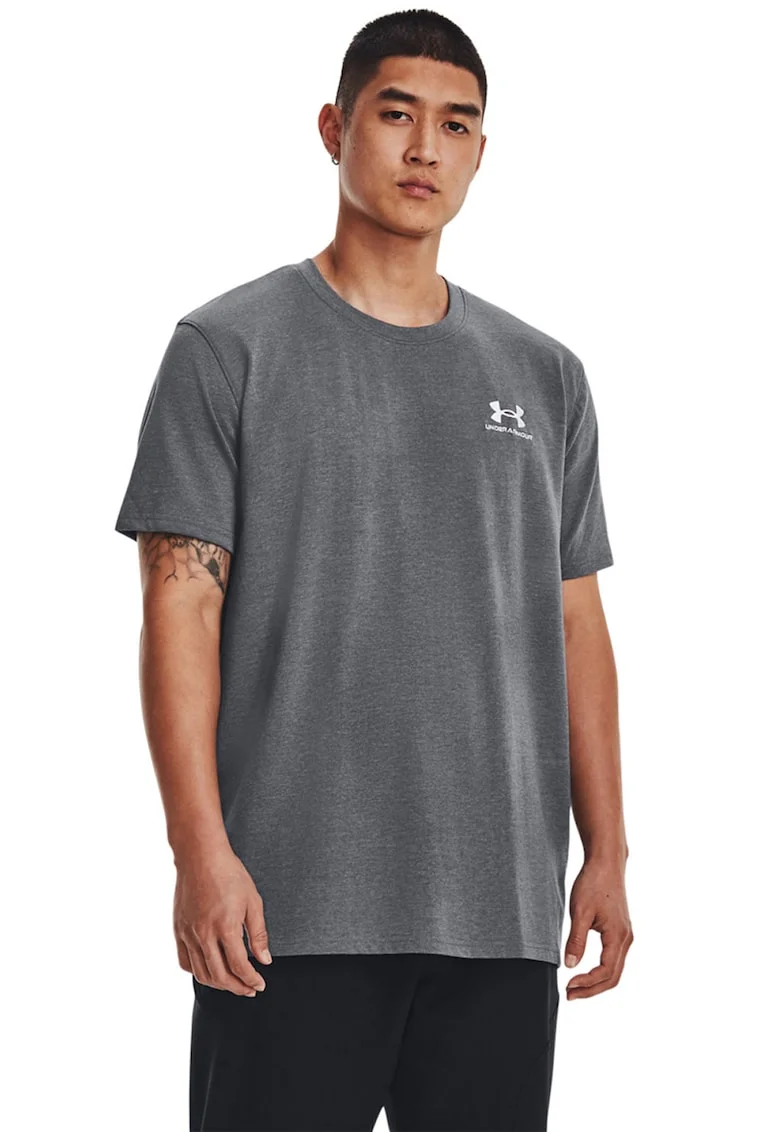 Tricou cu decolteu la baza gatului Heavyweight, Gri deschis