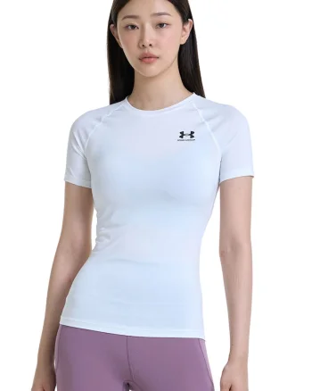 Tricou de compresie pentru antrenament HeatGear®, Alb optic