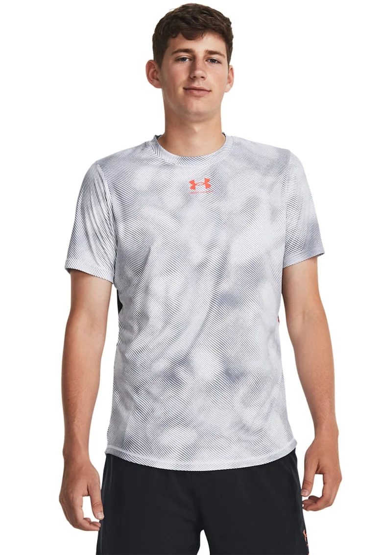 Tricou cu logo pentru fotbal, Negru/Gri deschis
