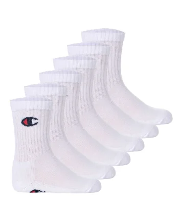 Set de sosete lungi cu logo - 6 perechi, Alb