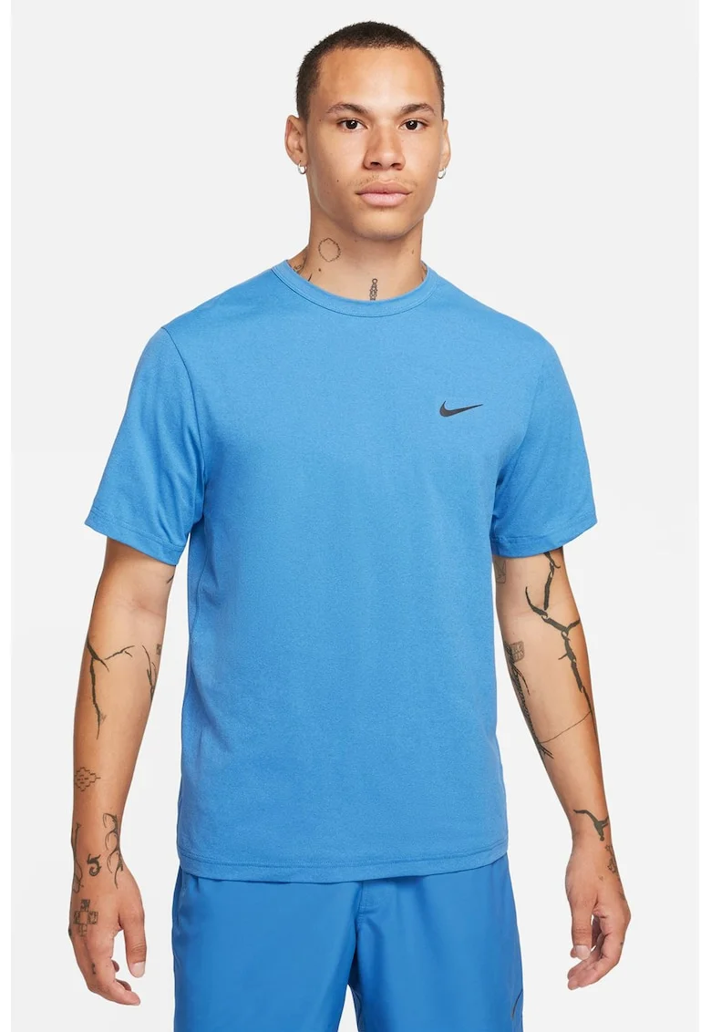 Tricou cu decolteu la baza gatului pentru fitness Hyverse, Negru/Turcoaz