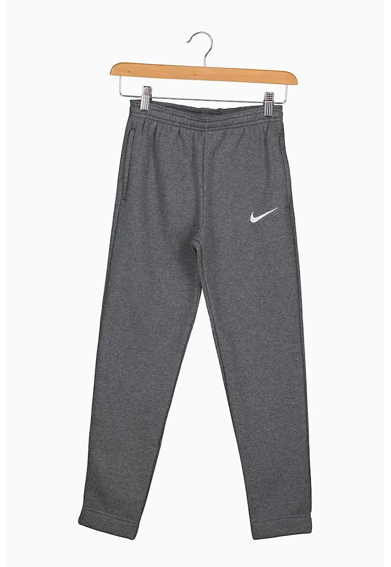 Pantaloni cu buzunare si logo, pentru fotbal, Gri melange