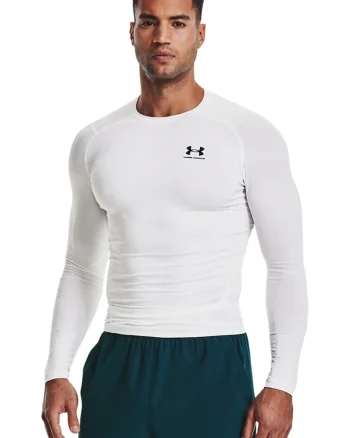 Bluza slim fit pentru antrenament Armour, Alb/Negru