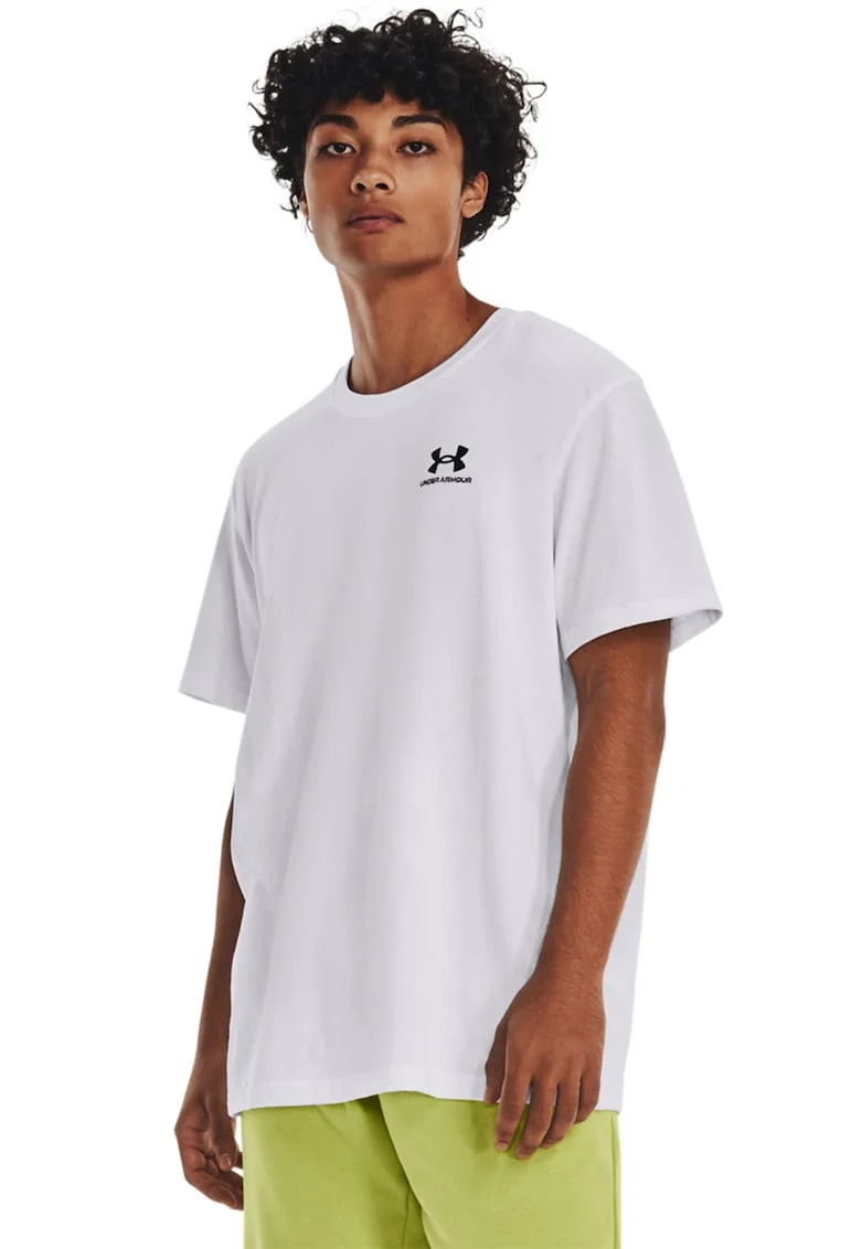 Tricou cu decolteu la baza gatului Heavyweight, Negru/Alb murdar