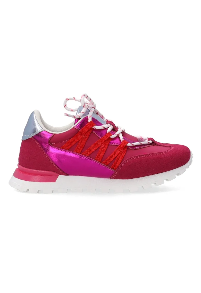 Pantofi sport wedge cu garnituri de piele intoarsa
