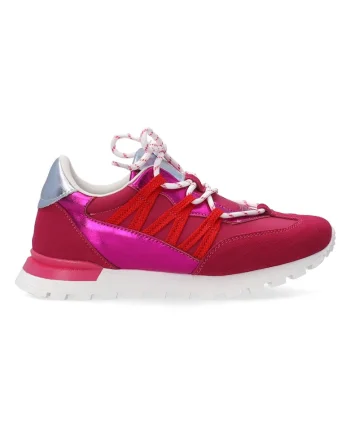 Pantofi sport wedge cu garnituri de piele intoarsa