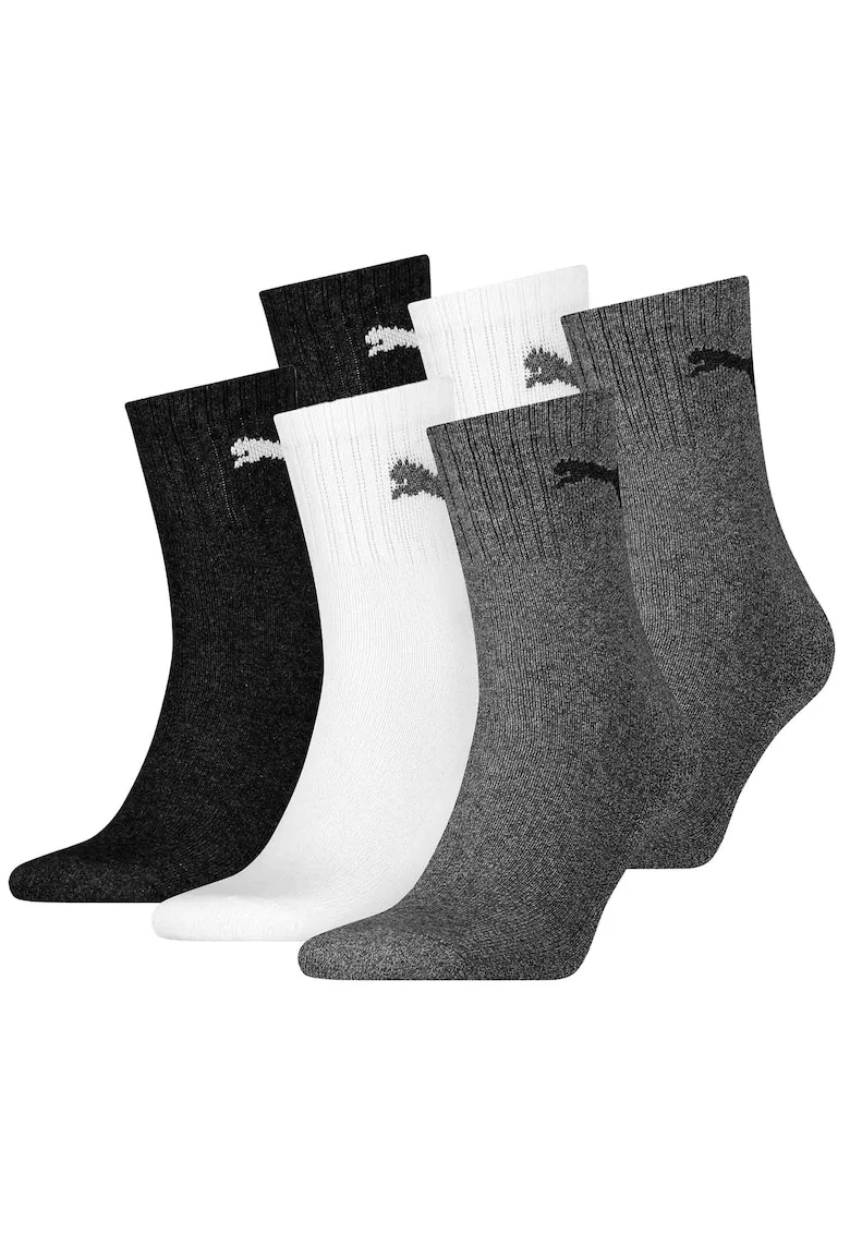 Set de sosete scurte unisex pentru tenis - 6 perechi, Alb/Negru
