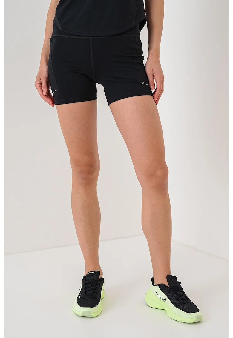 Pantaloni scurti cu talie inalta pentru alergare Swift, Negru