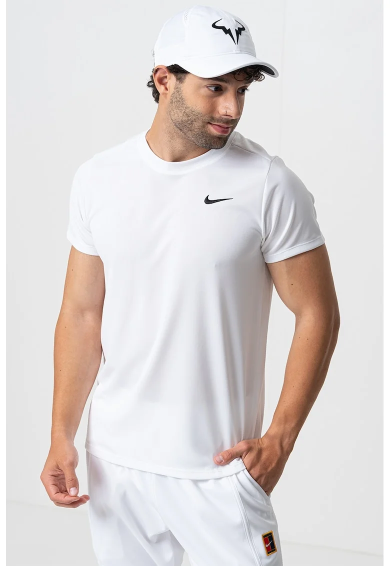 Tricou pentru tenis Court Victory, Alb optic