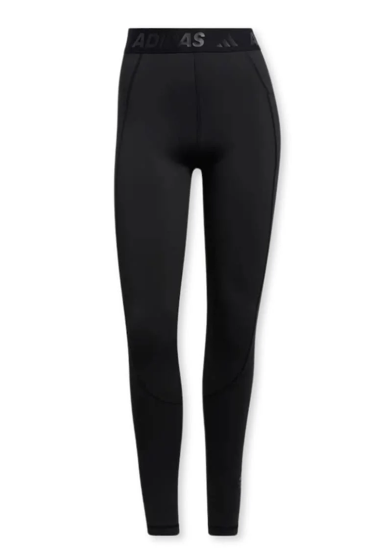Pantaloni sport dama,  colanti Techfit, negru, material elastic, pentru alergare/antrenament,