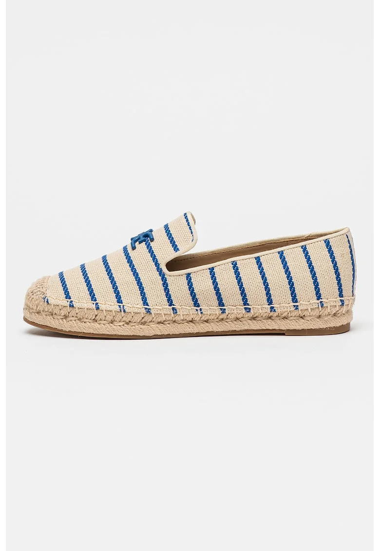 Espadrile din panza cu model in dungi Kathleen, Albastru royal/Bej deschis