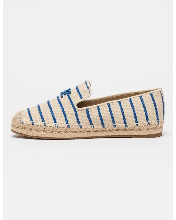 Espadrile din panza cu model in dungi Kathleen, Albastru royal/Bej deschis