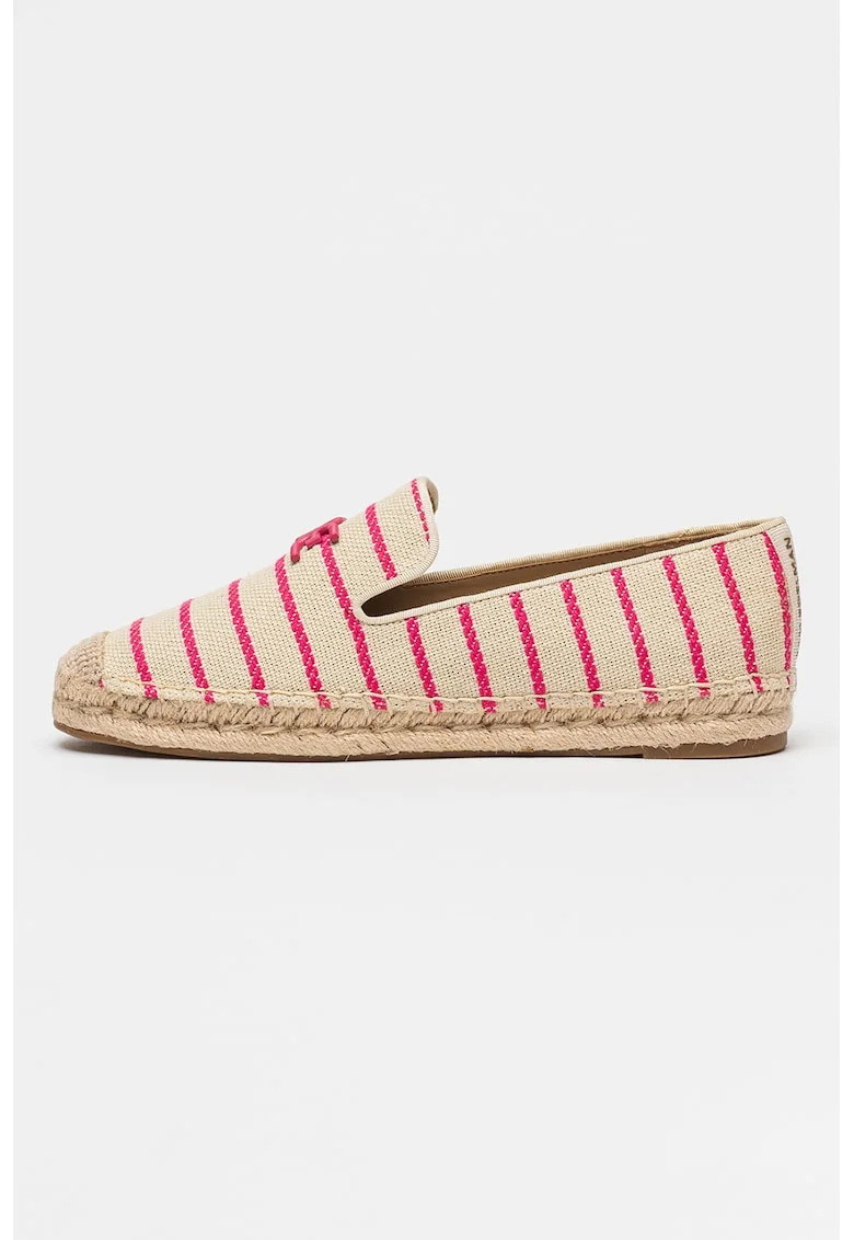 Espadrile din panza cu model in dungi Kathleen, Fucsia/Bej deschis