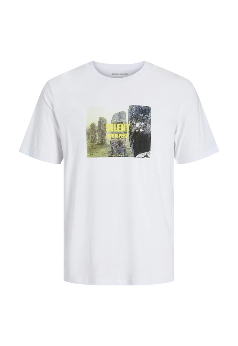 Tricou JACK &JONES Ryu Crew Neck 47047, Alb