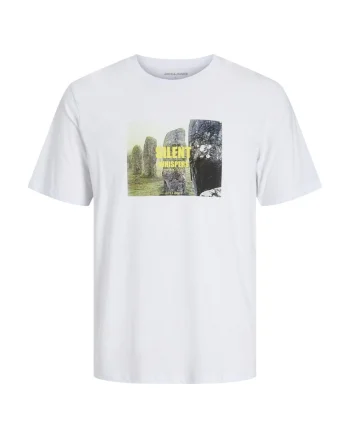 Tricou JACK &JONES Ryu Crew Neck 47047, Alb