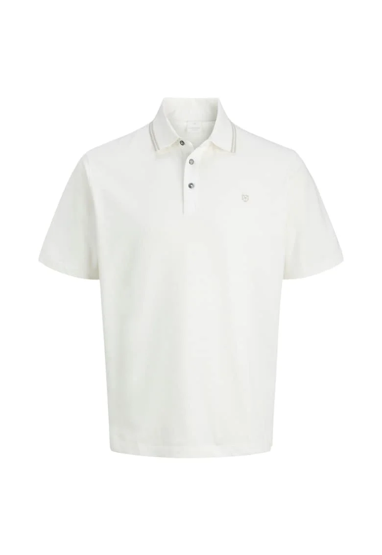 Tricou JACK &JONES Alex Polo SS25 47075, Alb