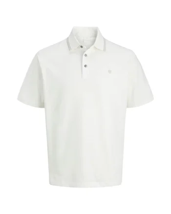 Tricou JACK &JONES Alex Polo SS25 47075, Alb