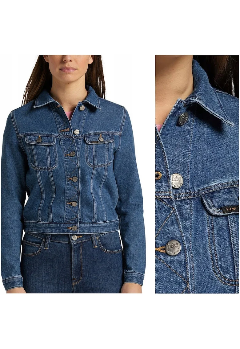 Jacheta Din Denim,  Rider Jacket, Croi Normal, Inchidere: Nasturi, Compozitie Material: 100% Bumbac, Numar De Buzunare: 2, XS, Albastru, 1 Bucata