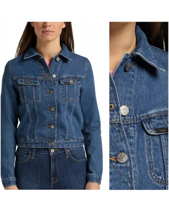 Jacheta Din Denim,  Rider Jacket, Croi Normal, Inchidere: Nasturi, Compozitie Material: 100% Bumbac, Numar De Buzunare: 2, XS, Albastru, 1 Bucata