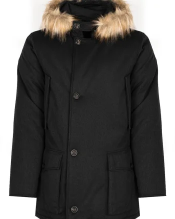 Parka cu umplutura de puf natural si gluga,