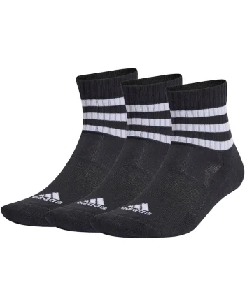 Set 3 perechi sosete  3-Stripes Cushioned Sportswear Mid-Cut, Negru
