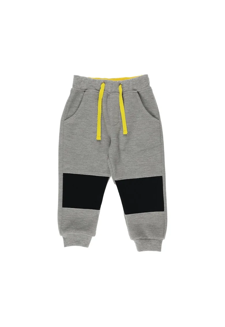 Pantaloni sport cu detaliu negru la genunchi  - Fun Adventure, Gri, pentru baietei, Gri melange