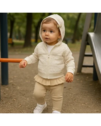 Colanti cu detaliu volan in talie  - Hope, Bej, pentru fetite, Bej