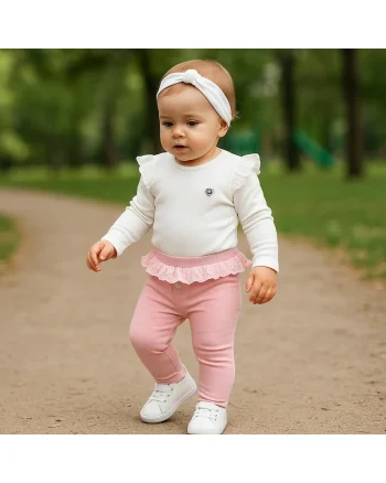 Colanti cu volan in talie  - Dream On, Roz Pudrat, pentru fetite, Roz pudrat