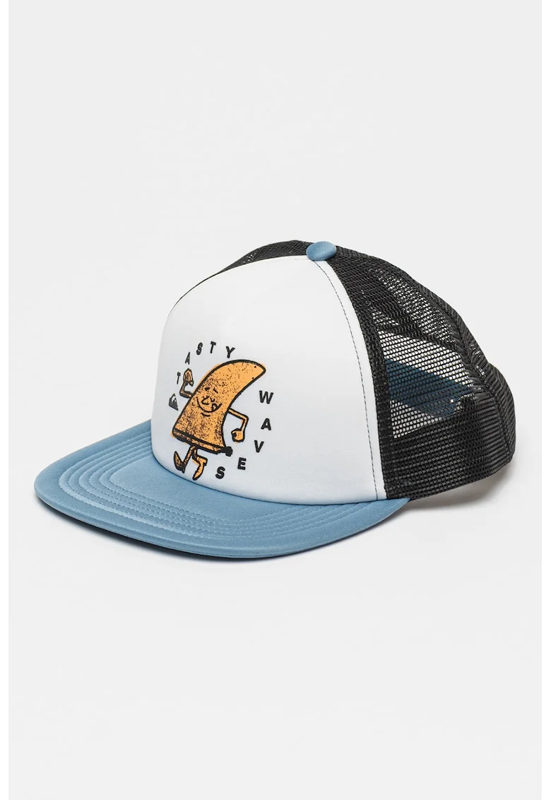 Sapca trucker cu imprimeu logo Romper, Alb/Negru/Albastru