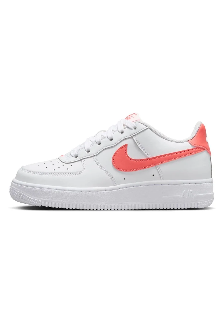 Pantofi sport,  Air Force 1 (Gs), Piele naturala, Alb, Alb
