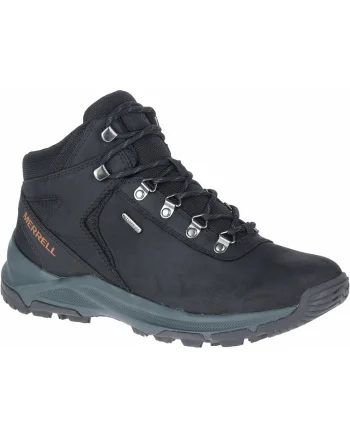 Ghete trekking impermeabile barbati Erie Mid LTR J500151,  Piele naturala, Negru, Negru