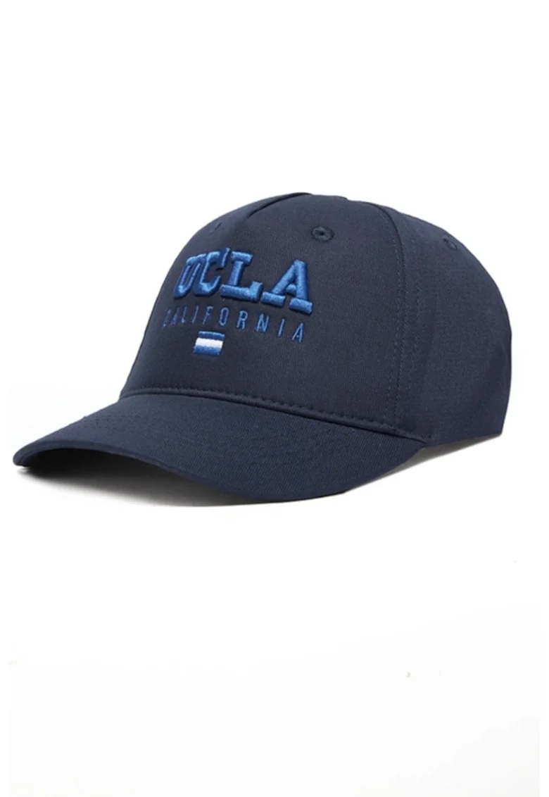 Sapca unisex din bumbac cu logo Rooney Oatmilk, Bleumarin