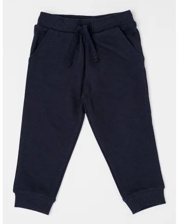 Pantaloni de trening din bumbac cu talie ajustabila, Corai, Bleumarin,