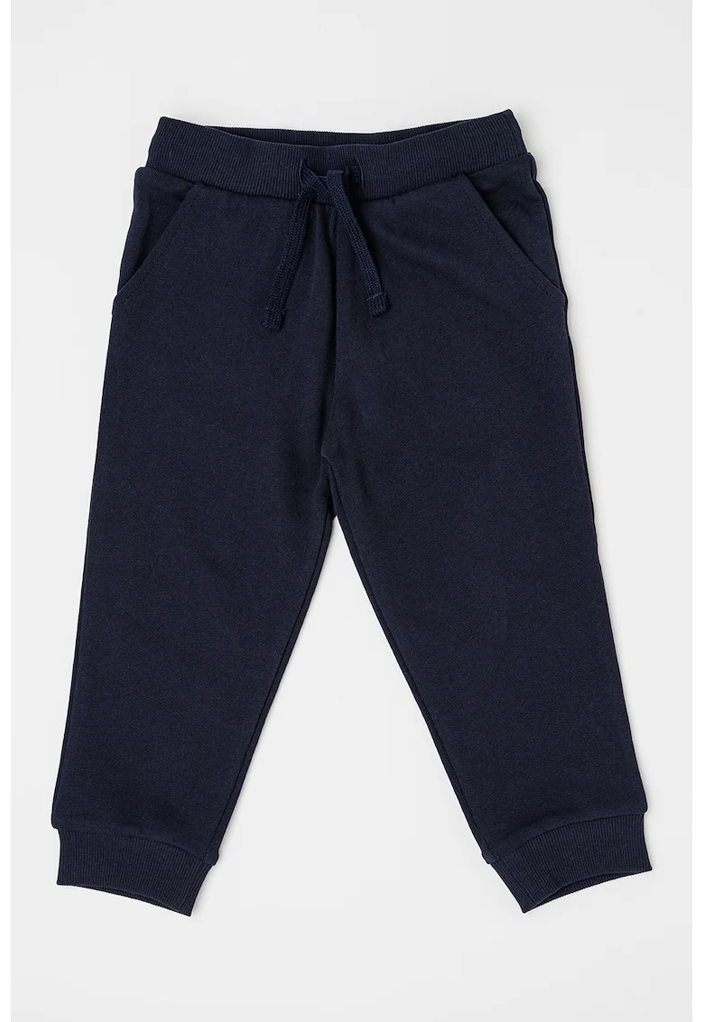 Pantaloni de trening din bumbac cu talie ajustabila, Corai, Bleumarin,