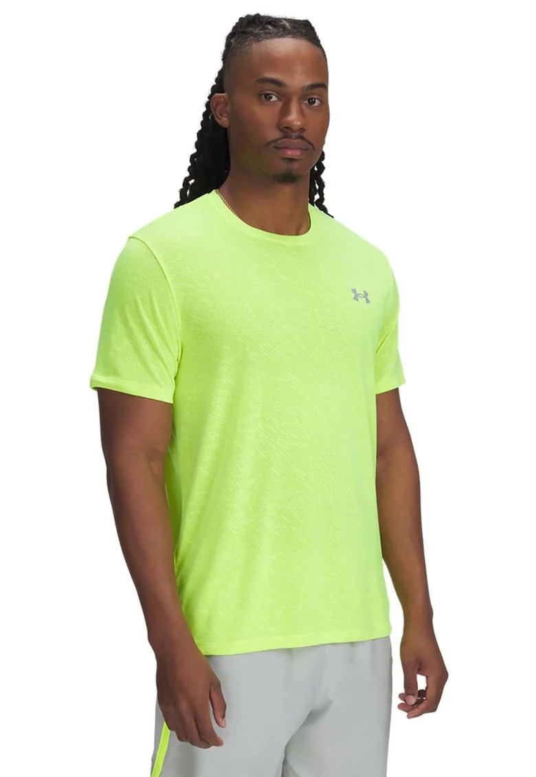Tricou cu model camuflaj pentru alergare Launch, Verde neon