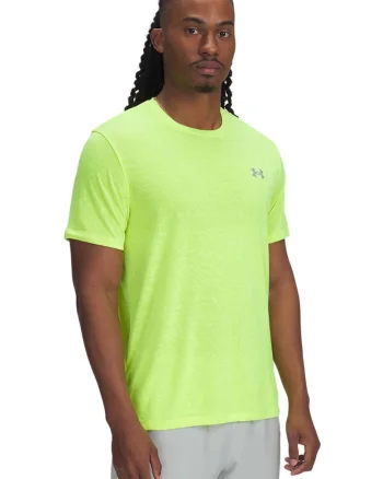 Tricou cu model camuflaj pentru alergare Launch, Verde neon