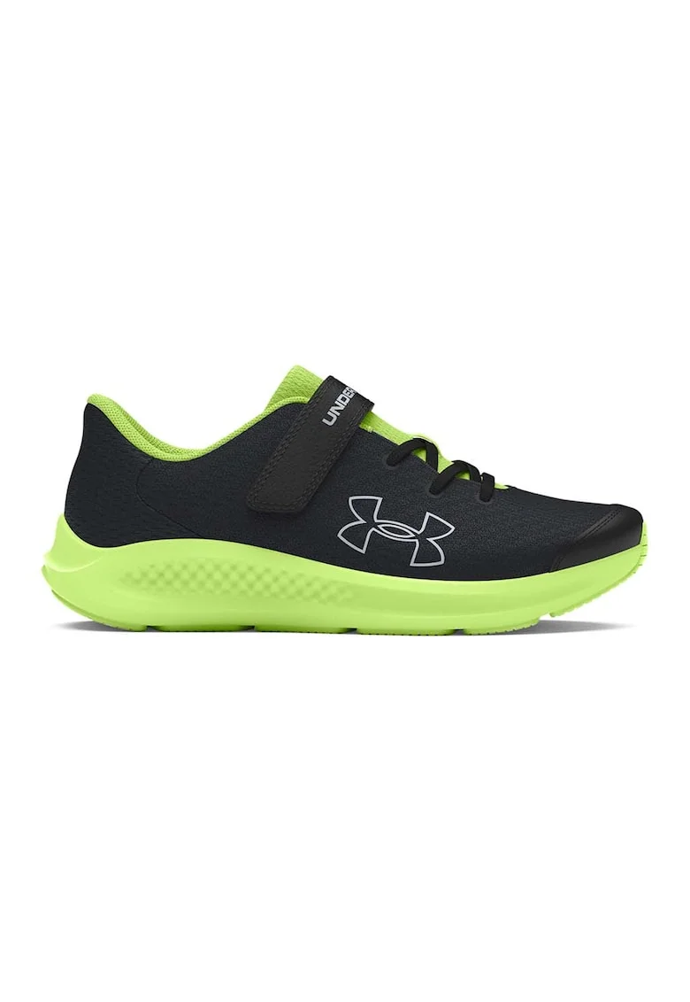 Pantofi Pursuit 3 AC cu monograma pentru alergare, Negru/Verde neon