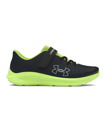 Pantofi Pursuit 3 AC cu monograma pentru alergare, Negru/Verde neon