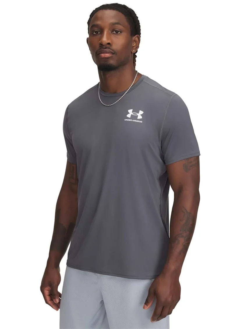 Tricou cambrat pentru fitness Heatgear, Gri inchis