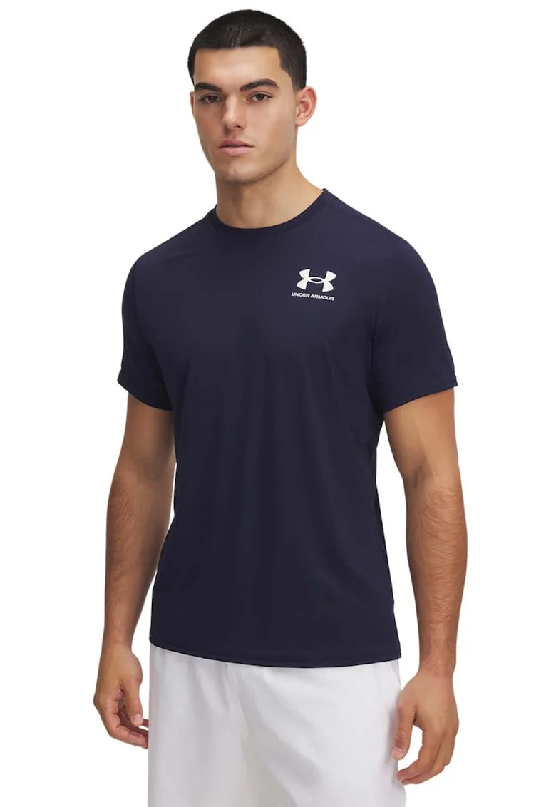 Tricou cambrat pentru fitness Heatgear, Alb/Bleumarin
