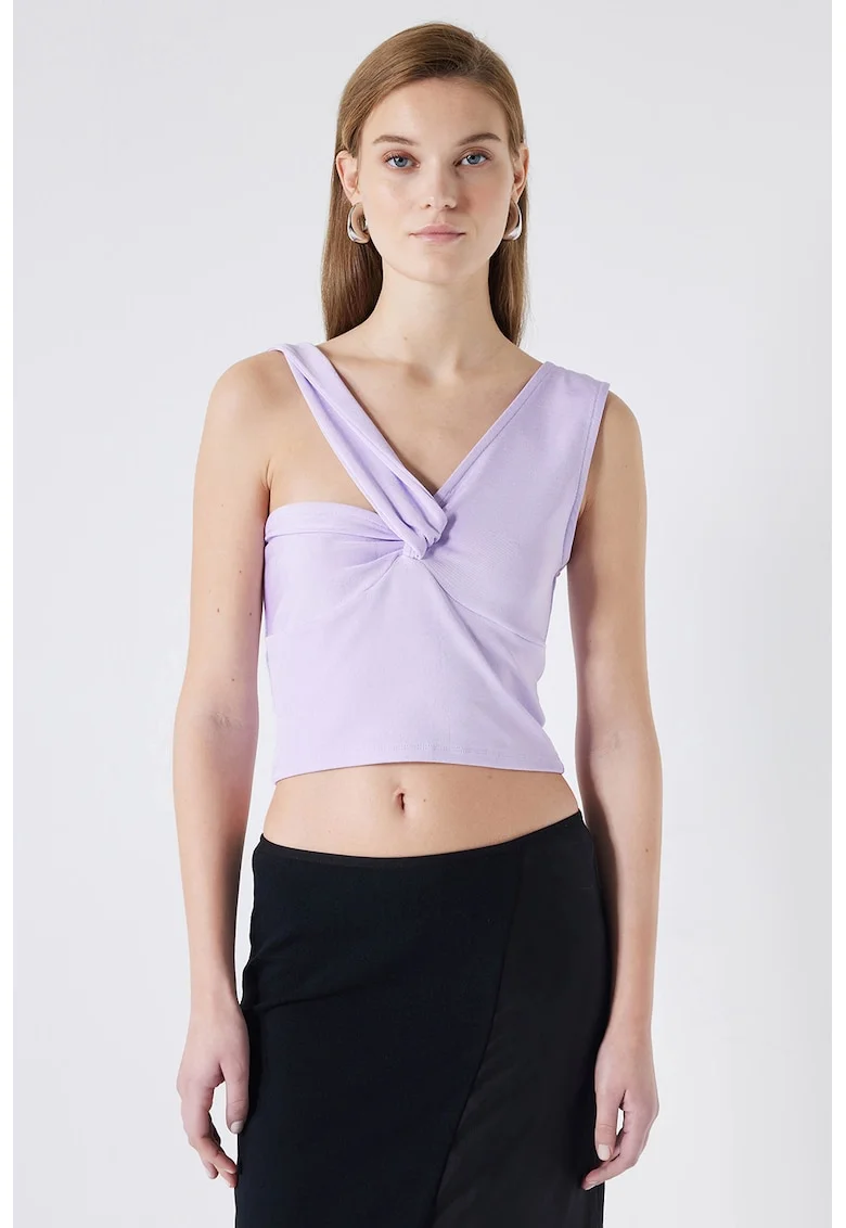 Top crop cu model uni, Lila