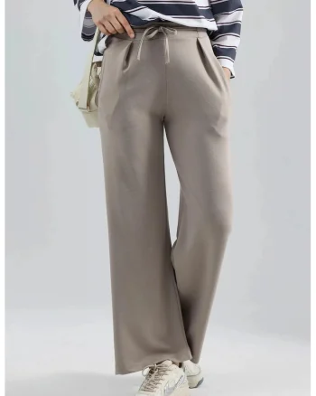 Pantaloni dama,  Palazzo plisati, Bej Natural