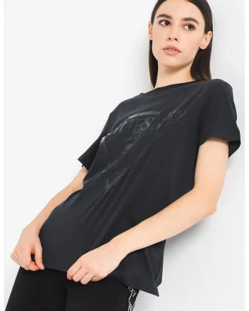 Tricou de bumbac cu imprimeu logo, Gri antracit