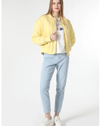JAcheta bomber cu buzunare laterale, Galben