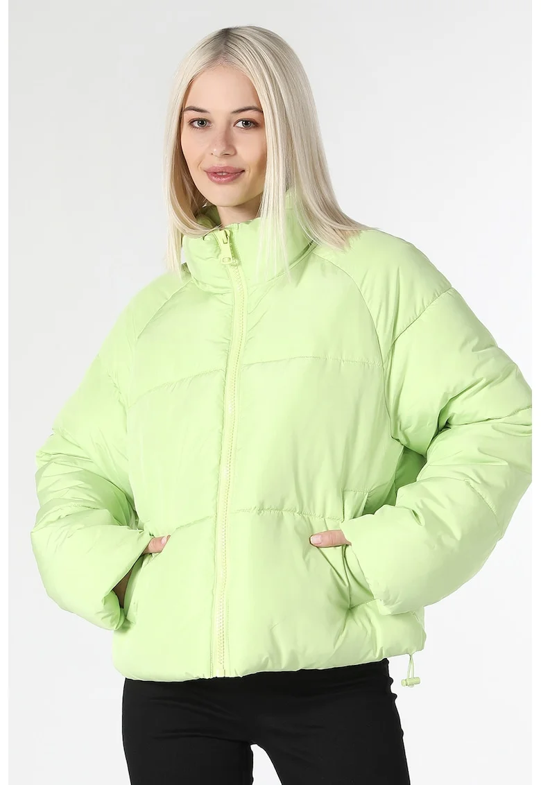 Geaca cu guler inalt, Verde deschis