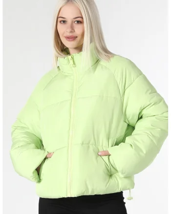 Geaca cu guler inalt, Verde deschis
