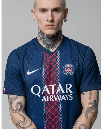 Tricou cu Dri FIt pentru fotbal Paris Saint-Germain, Alb/Bleumarin