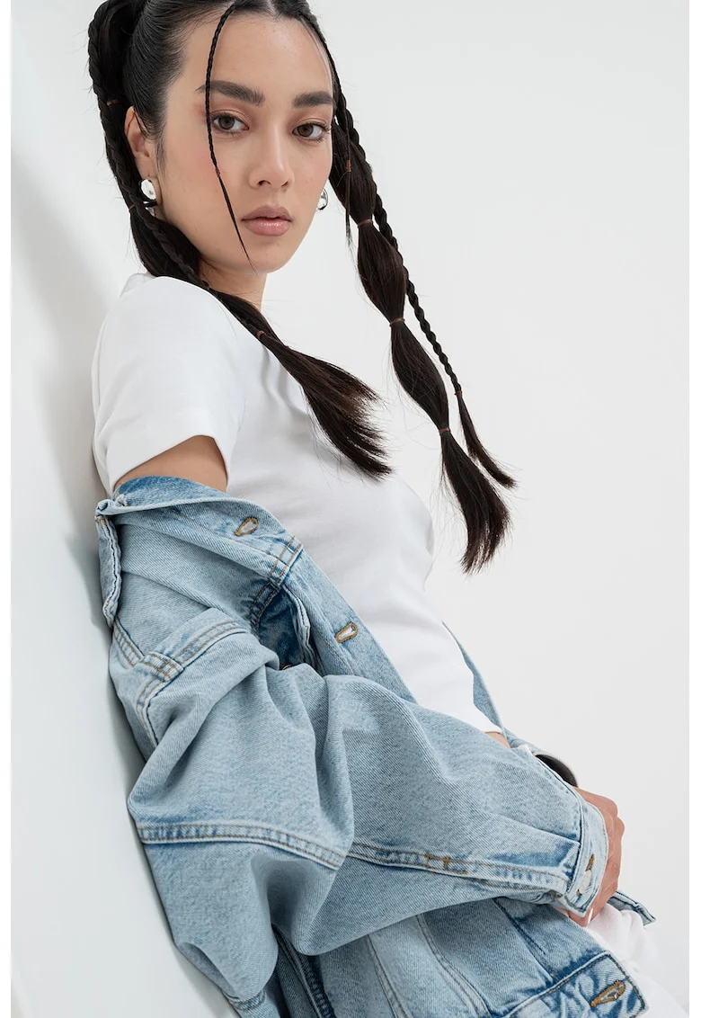 Jacheta relaxed-fit din denim, Albastru melange