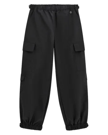 Pantaloni cargo cu talie elastica, Negru stins