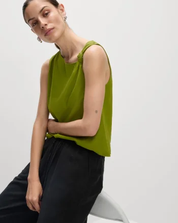 Top cu detaliu nod, Verde fistic